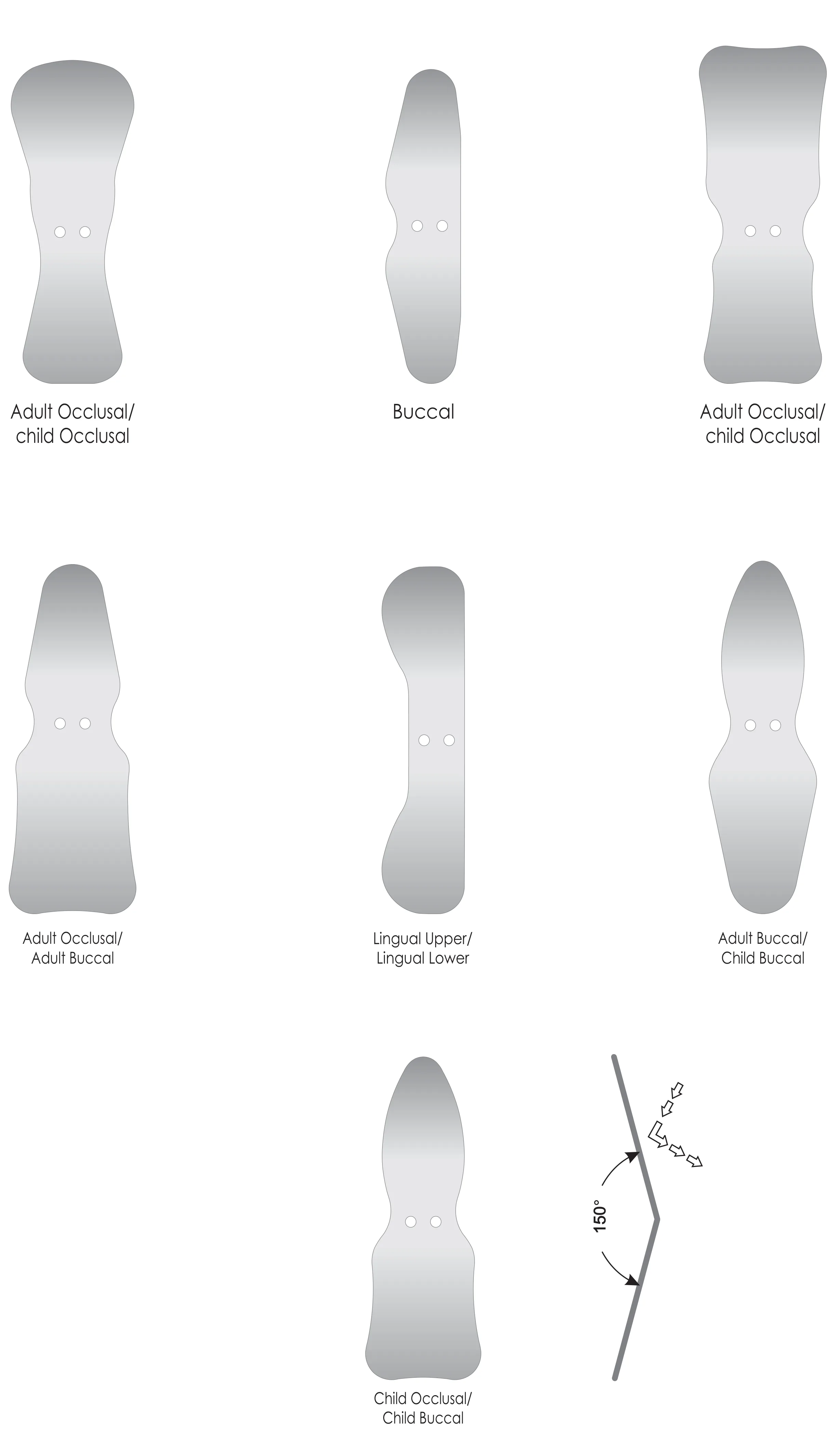 Steel Mirrors — Orthodontic Set of 7 — IntraOral / Orthodontic Steel Mirrors